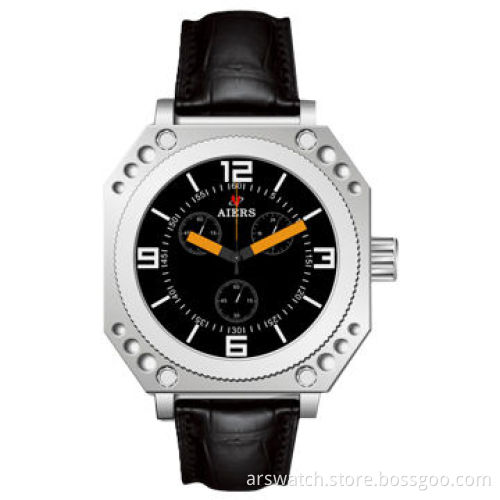 Stainless Steel Analog Watches, Made of Alloy Case with PU Band, Customized Designs are Accepted